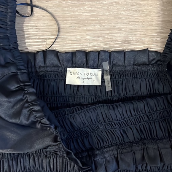 Navy Blue Smocked Dress - Picture 5 of 5